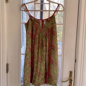 Kensie Girl olive/pink floral babydoll sundress